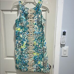 Lilly Pulitzer Blue and Yellow Sheath Mini Dress